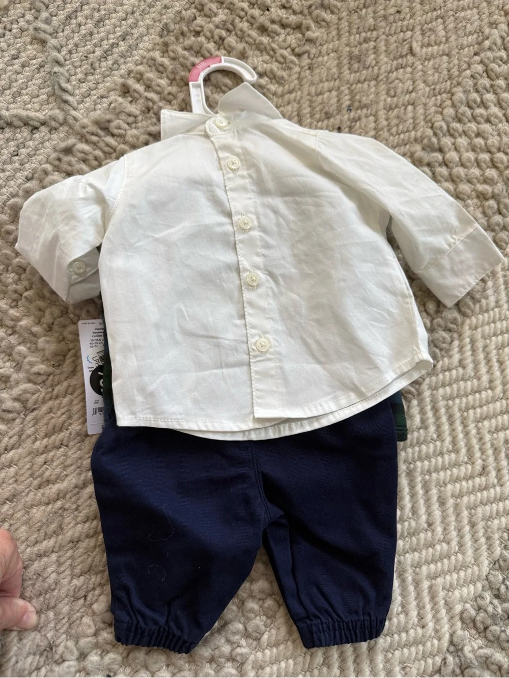 Carter's Blue & Green Plaid Puffer Vest 3 pc Set pants shirt nwt NB